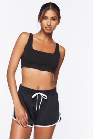 Short Forever 21 Active Drawstring Ringer Mujer Negras | OO58ZM1Way4