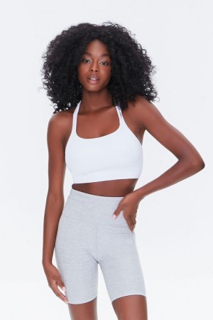 Short Forever 21 Active Heathered Bike Mujer Gris | ljbuFewCNOI