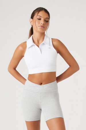 Short Forever 21 Active Heathered Surplice Biker Mujer Gris | jsOzvvPVlwf