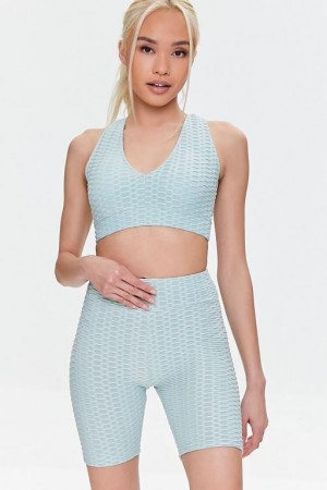 Short Forever 21 Active Ruched Bum Biker Mujer Verde Menta | DAVjihqpHh7