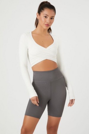 Short Forever 21 Active Seamless Biker Mujer Gris | 5ANpM4wN0rv