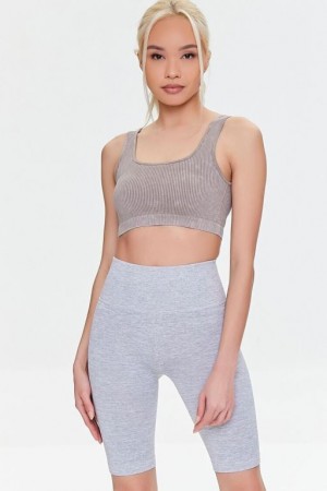 Short Forever 21 Active Seamless High Rise Biker Mujer Gris | 74G2gmClaSw