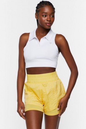 Short Forever 21 Active Textured Combo Mujer Amarillo | SyUYbFa46K6