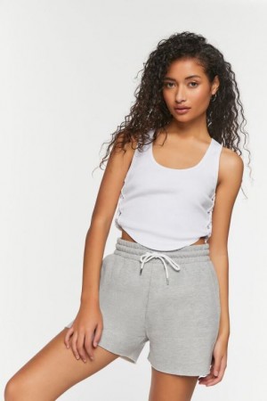 Short Forever 21 Fleece Drawstring Mujer Gris | x2aLyqs4ftL