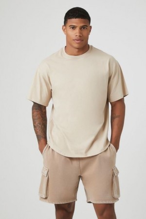 Short Forever 21 French Terry Cargo Sweatshorts Hombre Gris Marrones | d5hXPJQonWy