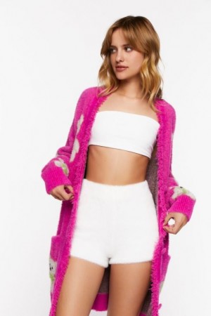 Short Forever 21 Fuzzy Knit Mujer Blancas | tCHZCdobv5r