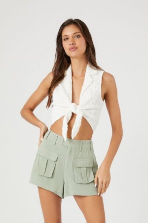 Short Forever 21 High Rise Cargo Mujer Verde Oliva | khR13iWp4gV