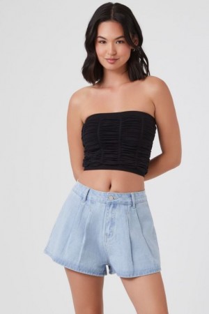 Short Forever 21 High Rise Denim Mujer Azules Claro | axxLv0yeN5d