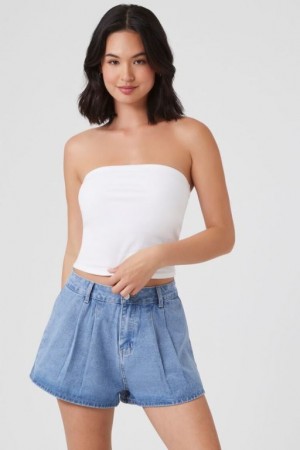 Short Forever 21 High Rise Denim Mujer Azules | 826MXCKQk9I