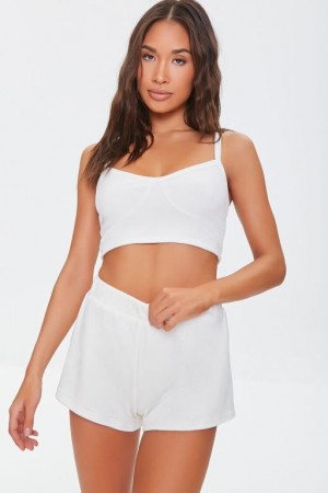 Short Forever 21 High Rise Pajama Mujer Blancas | bI7PZZ4moLF