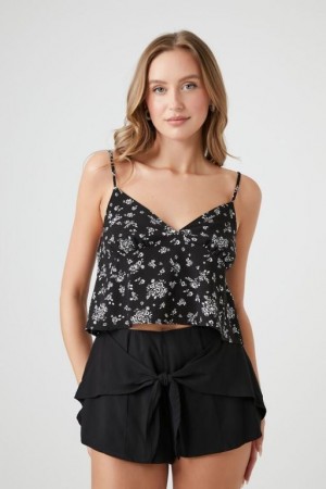 Short Forever 21 High Rise Tie Front Mujer Negras | cJIUqube9BR