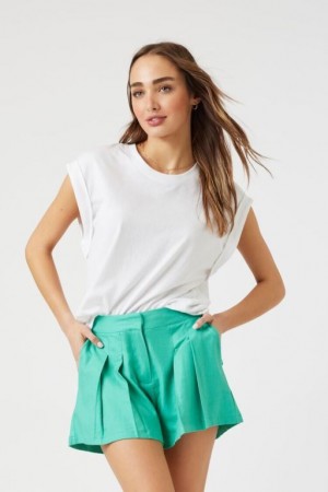 Short Forever 21 Linen Blend Plisado Trouser Mujer Latigo Bay | LLLPcApU6rS