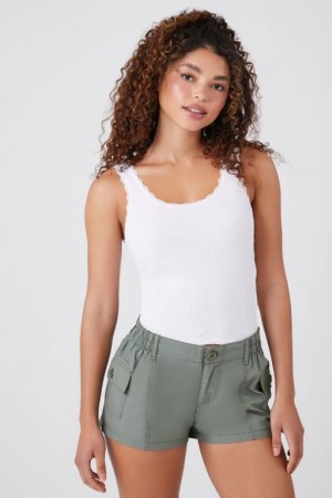 Short Forever 21 Low Rise Cargo Mujer Verde Oliva | B7NO1DEgeF6