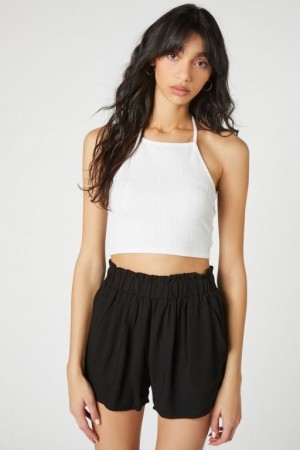 Short Forever 21 Paperbag High Rise Mujer Negras | wXOg2QKfcmf