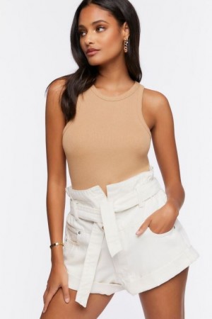 Short Forever 21 Paperbag High Rise Mujer Blancas | cZabLri9pRj