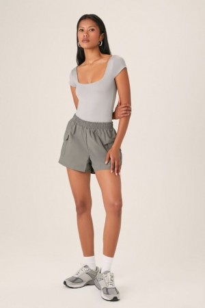 Short Forever 21 Pull On Cargo Mujer Gris | yHpaRNCddyk