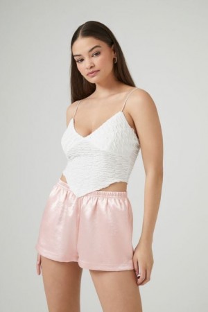 Short Forever 21 Satin Pull On Mujer Rosas | K8IiYvWcvEh