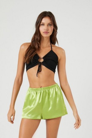 Short Forever 21 Satin Pull On Mujer Verde Claro | L2Y14uEJian