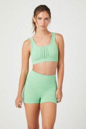 Short Forever 21 Seamless Active Biker Mujer Verde Menta | 5NVpEquBOjT