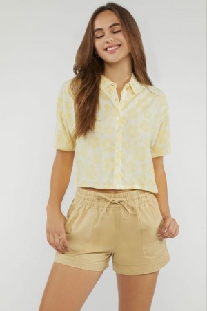 Short Forever 21 Tie Waist Twill Mujer Marrones | WKF0d3ihfY5