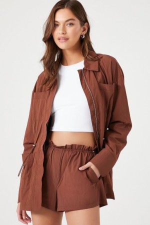 Short Forever 21 Toggle Drawstring Mujer Cappuccino | eLP86GotETH