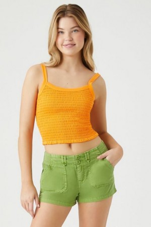 Short Forever 21 Twill Cargo Mujer Verde | h6FTvgztATH