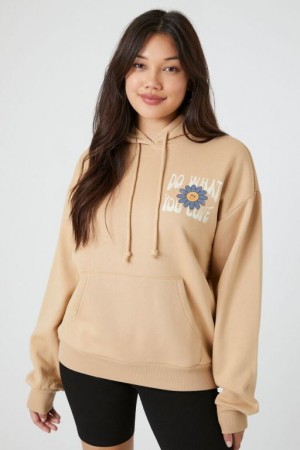 Sudadera con Capucha Forever 21 Do What You Love Estampadas Mujer Marrones Multicolor | mquUv8SIm8b