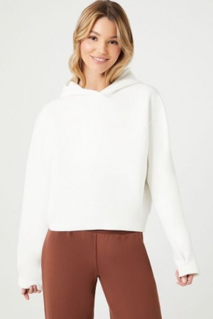 Sudadera con Capucha Forever 21 French Terry Drop Sleeve Mujer Blancas | NsW8RRhthGZ