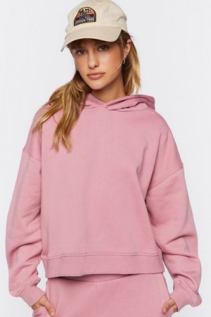 Sudadera con Capucha Forever 21 Organically Grown Cotton Mujer Rosas | 8HnRCrYBCBg