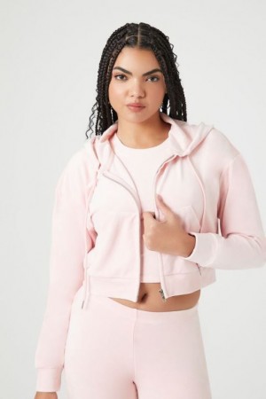 Sudadera con Capucha Forever 21 Velour Zip Up Mujer Princess | 3euoSvVneWq