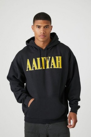 Sudaderas Forever 21 Aaliyah Estampadas Hombre Negras Multicolor | QIpaM9bDhPl