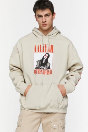 Sudaderas Forever 21 Aaliyah Estampadas Drawstring Hombre Marrones Rojas | zSeSn8sLClX