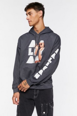 Sudaderas Forever 21 Aaliyah Estampadas Drawstring Hombre Gris Multicolor | qAbqPBCU1D2