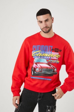 Sudaderas Forever 21 Chevrolet Camaro Estampadas Hombre Rojas Multicolor | 1LjC3HVttxW