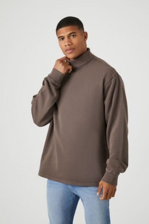 Sudaderas Forever 21 Drop Sleeve Turtleneck Hombre Cocoa | 3R3NGMhwNjg