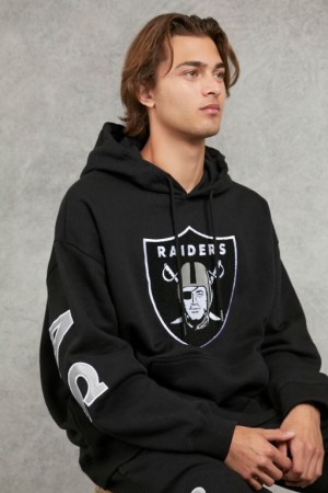 Sudaderas Forever 21 Embroidered Las Vegas Raiders Hombre Negras Multicolor | YQuaNmf4OEe