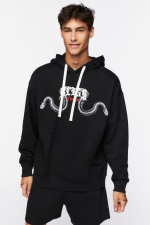 Sudaderas Forever 21 Eternal Bliss Skeleton Estampadas Hombre Negras Multicolor | WJQCWZBag1E