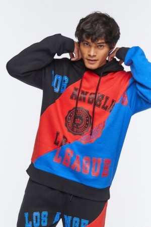 Sudaderas Forever 21 Los Angeles League Estampadas Hombre Negras Multicolor | ZrLRKGxKxh6