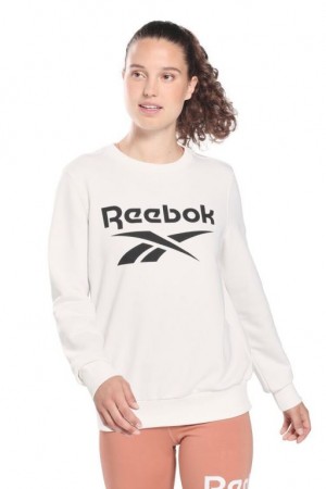 Sudaderas Forever 21 Reebok Identity Logo French Terry Crew Sweatshirt Mujer Blancas Negras | uCaJ6hpyF6a