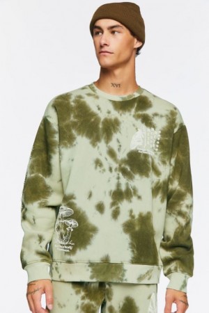 Sudaderas Forever 21 Tie Dye Metamorph Estampadas Hombre Verde Oliva Multicolor | AlIROsG00Rx