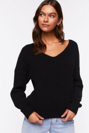 Suéteres Forever 21 Acanalado Drop Sleeve Mujer Negras | 6c0ZnK7nALT