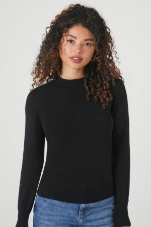 Suéteres Forever 21 Acanalado Trim Mujer Negras | 85O6w9eDtYE