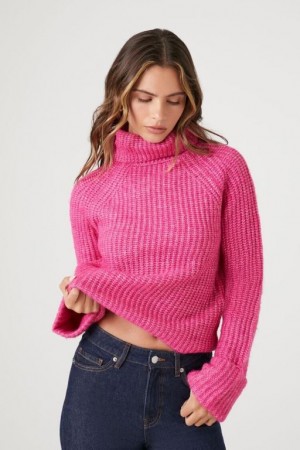 Suéteres Forever 21 Acanalado Turtleneck Mujer Rosas | JXpeKYdk0gf