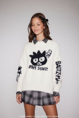 Suéteres Forever 21 Badtz Maru Fuzzy Knit Mujer Creme Negras | 0vVdDRczhla