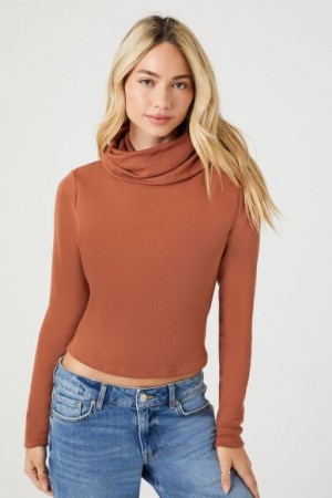 Suéteres Forever 21 Cowl Turtleneck Mujer Marrones | czSllnXYlHb