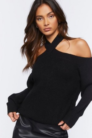 Suéteres Forever 21 Crisscross Off The Shoulder Mujer Negras | bcFhtWNUO7W