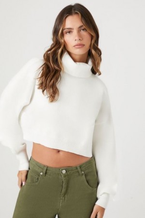 Suéteres Forever 21 Cropped Turtleneck Mujer Amarillo Claro | xfBHZKvvwdP