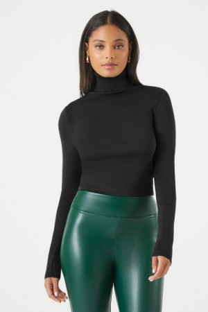 Suéteres Forever 21 Fitted Turtleneck Mujer Negras | gEvwm2QPzoq