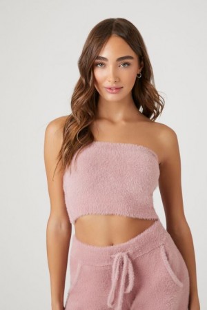 Suéteres Forever 21 Fuzzy Knit Tube Mujer Moradas | sUhCANARx97