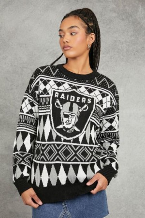 Suéteres Forever 21 Las Vegas Raiders Fair Isle Mujer Negras Multicolor | 3aib68LqCbm